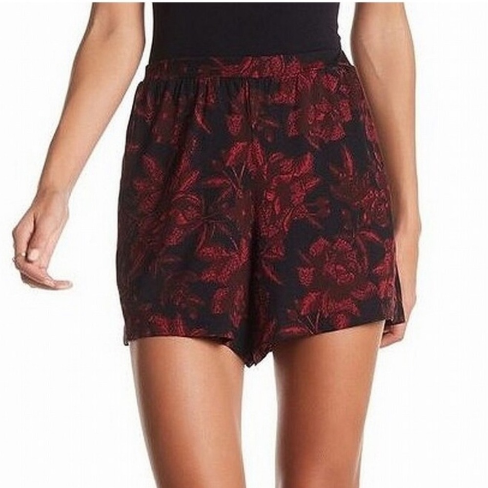 NWOT Wild Pearl Red and Black Floral Shorts SZ XXS